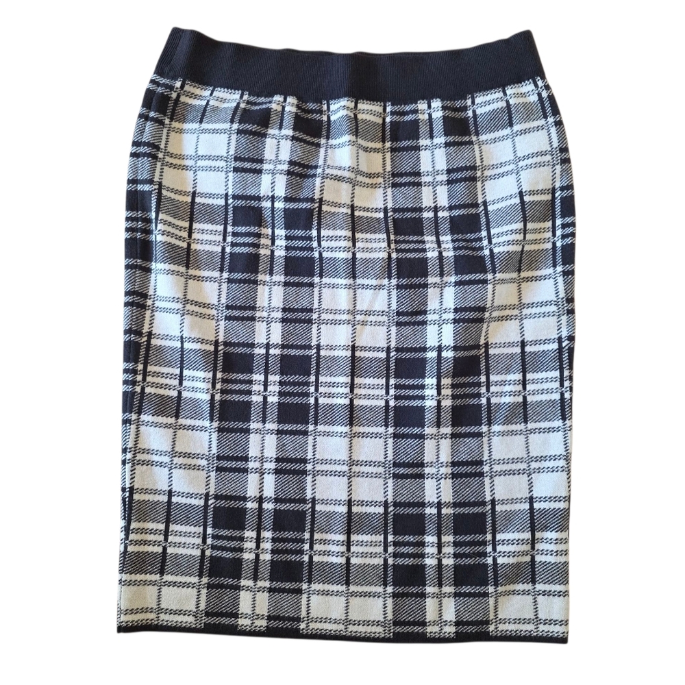 Vince Camuto Plaid Pull On Pencil Skirt Size XL